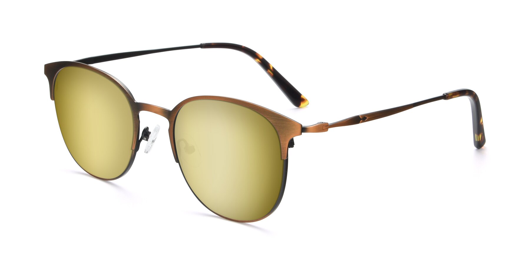 Angle of 9547 in Antique Bronze with Gold Mirrored Lenses