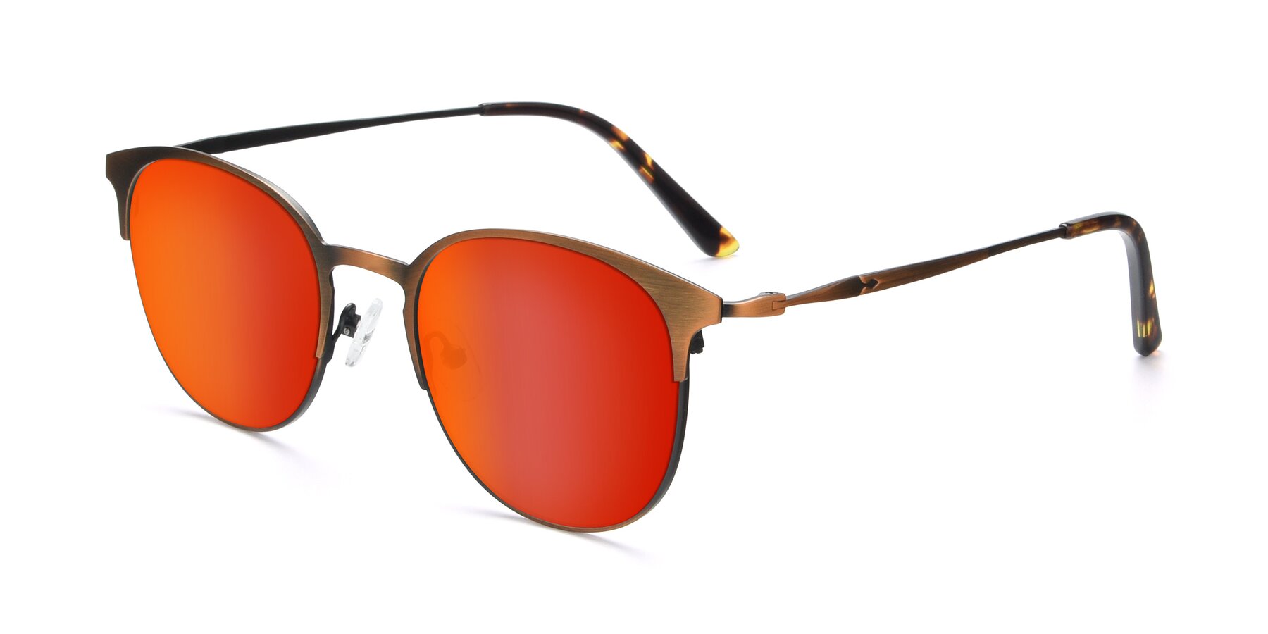 Angle of 9547 in Antique Bronze with Red Gold Mirrored Lenses