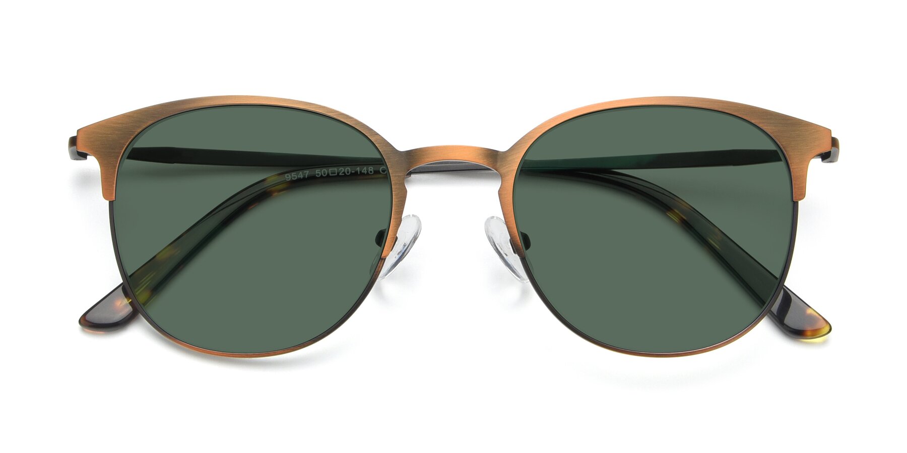 Folded Front of 9547 in Antique Bronze with Green Polarized Lenses
