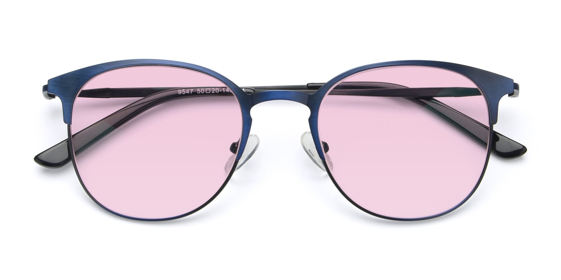 Folded Front of 9547 in Antique Blue with Light Pink Tinted Lenses