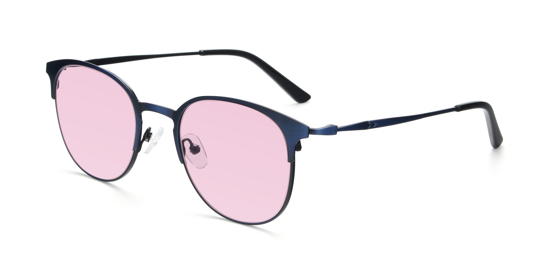 Angle of 9547 in Antique Blue with Light Pink Tinted Lenses