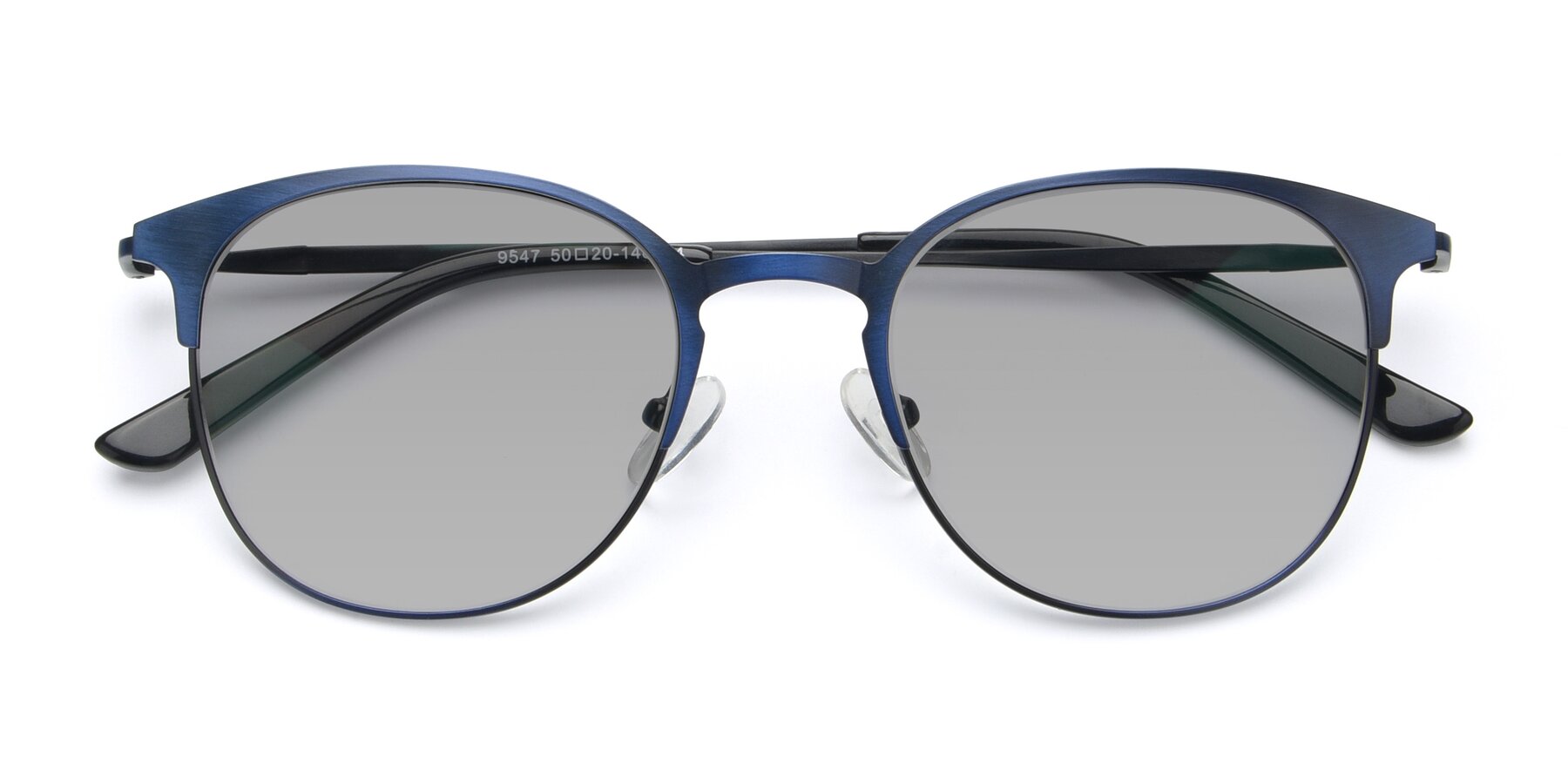 Folded Front of 9547 in Antique Blue with Light Gray Tinted Lenses