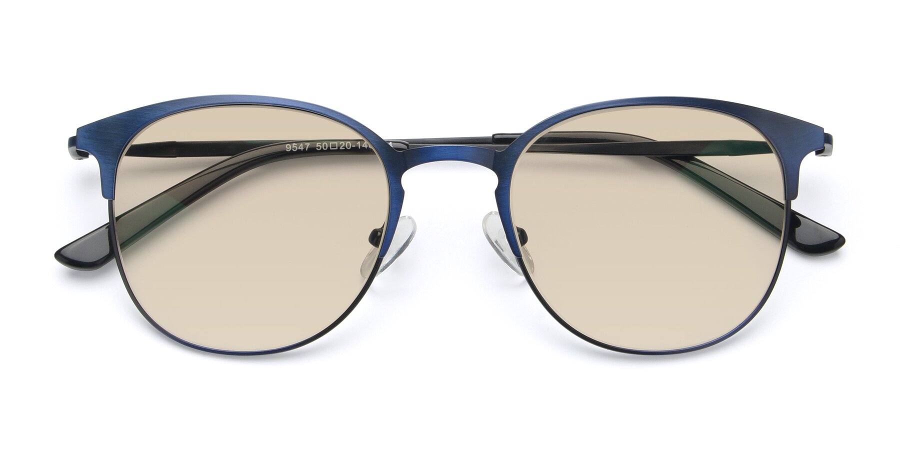 Folded Front of 9547 in Antique Blue with Light Brown Tinted Lenses