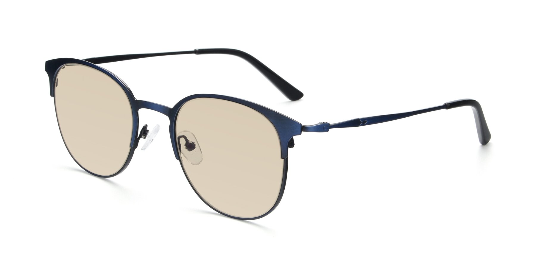 Angle of 9547 in Antique Blue with Light Brown Tinted Lenses