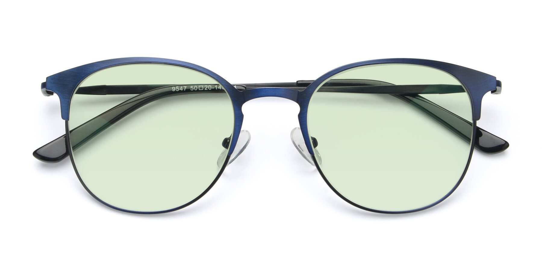 Folded Front of 9547 in Antique Blue with Light Green Tinted Lenses