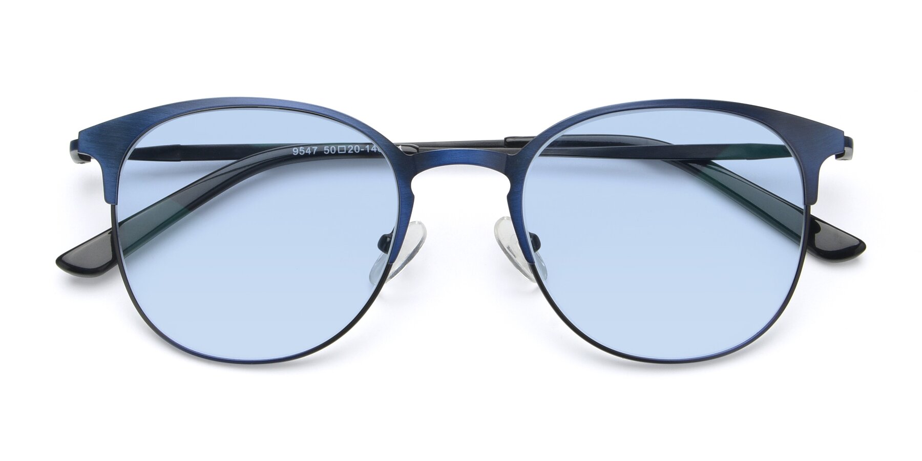 Folded Front of 9547 in Antique Blue with Light Blue Tinted Lenses