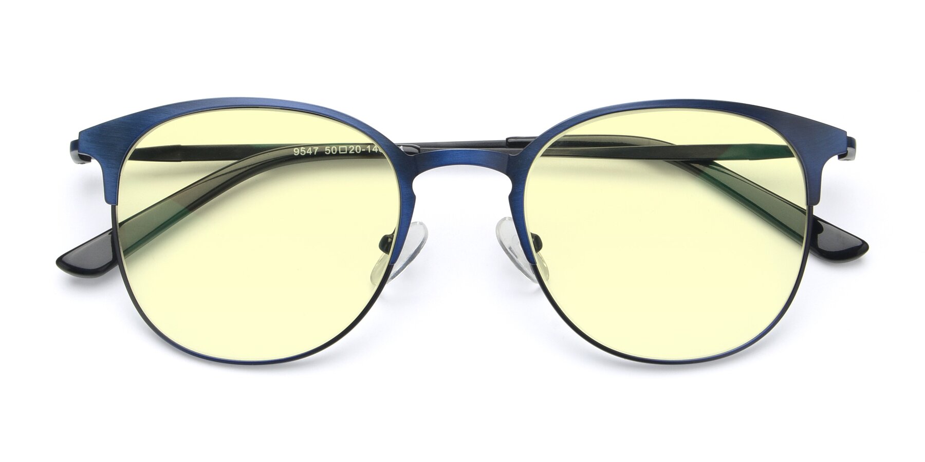 Folded Front of 9547 in Antique Blue with Light Yellow Tinted Lenses