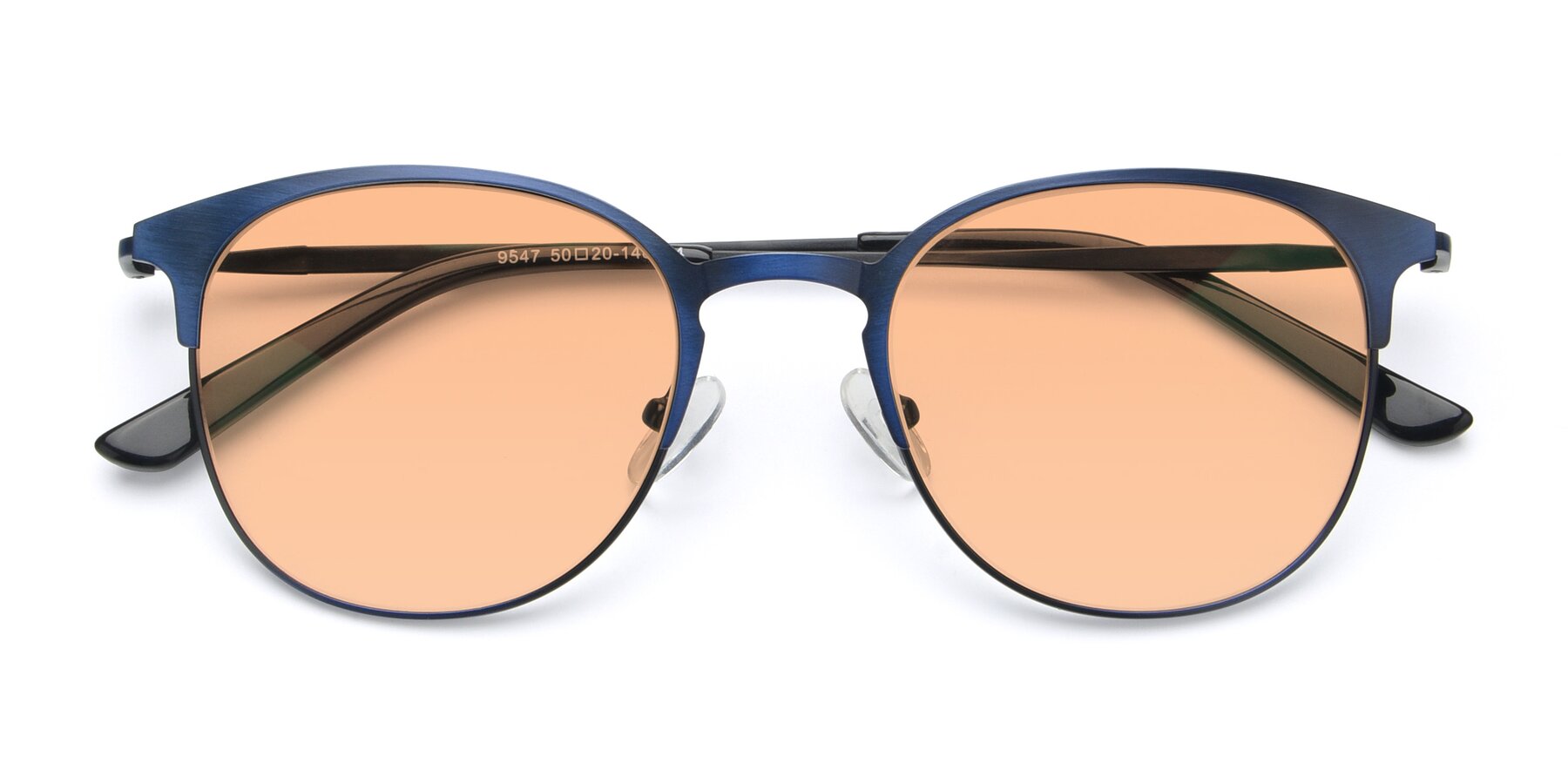 Folded Front of 9547 in Antique Blue with Light Orange Tinted Lenses
