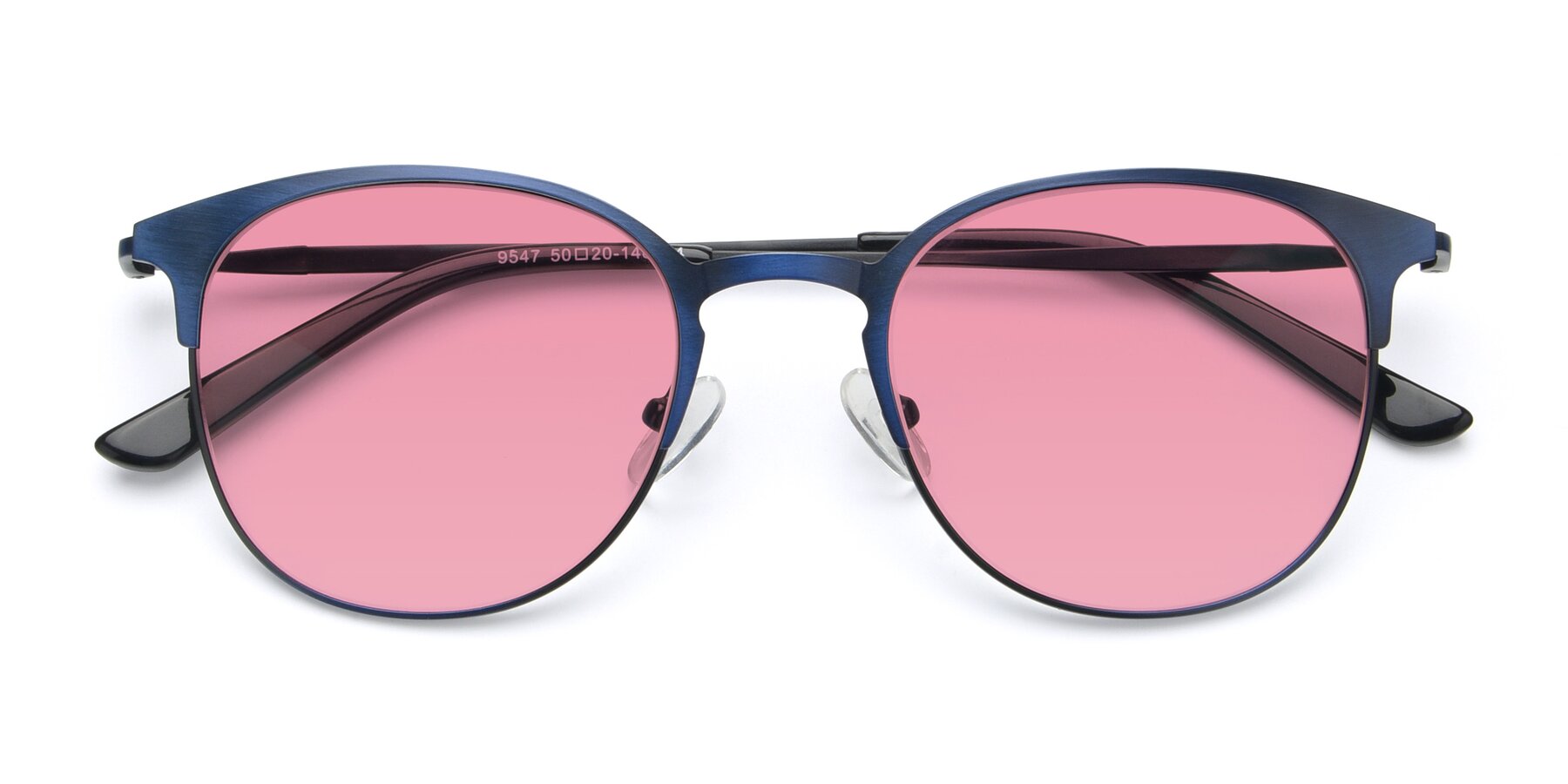 Folded Front of 9547 in Antique Blue with Pink Tinted Lenses