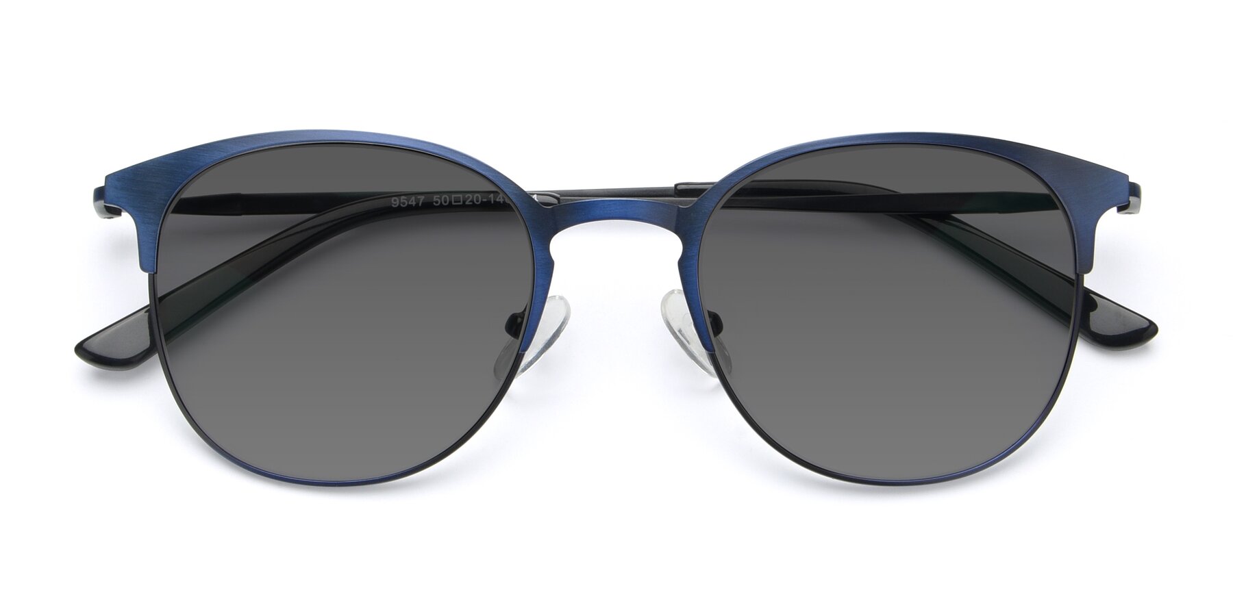 Folded Front of 9547 in Antique Blue with Medium Gray Tinted Lenses