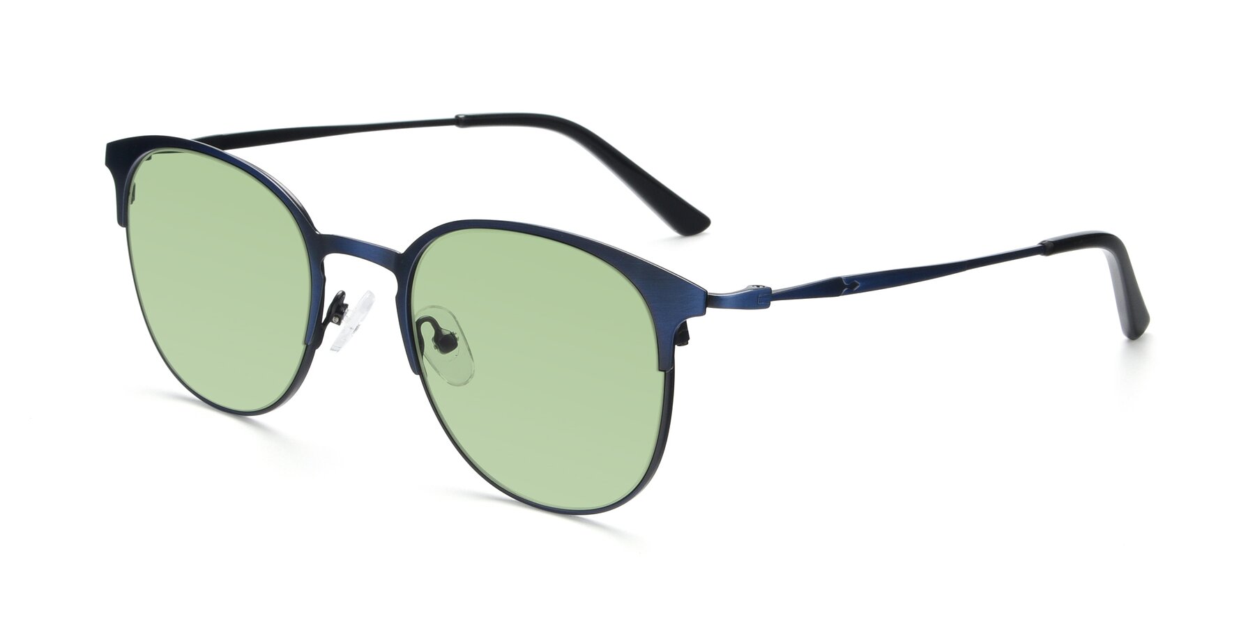 Angle of 9547 in Antique Blue with Medium Green Tinted Lenses