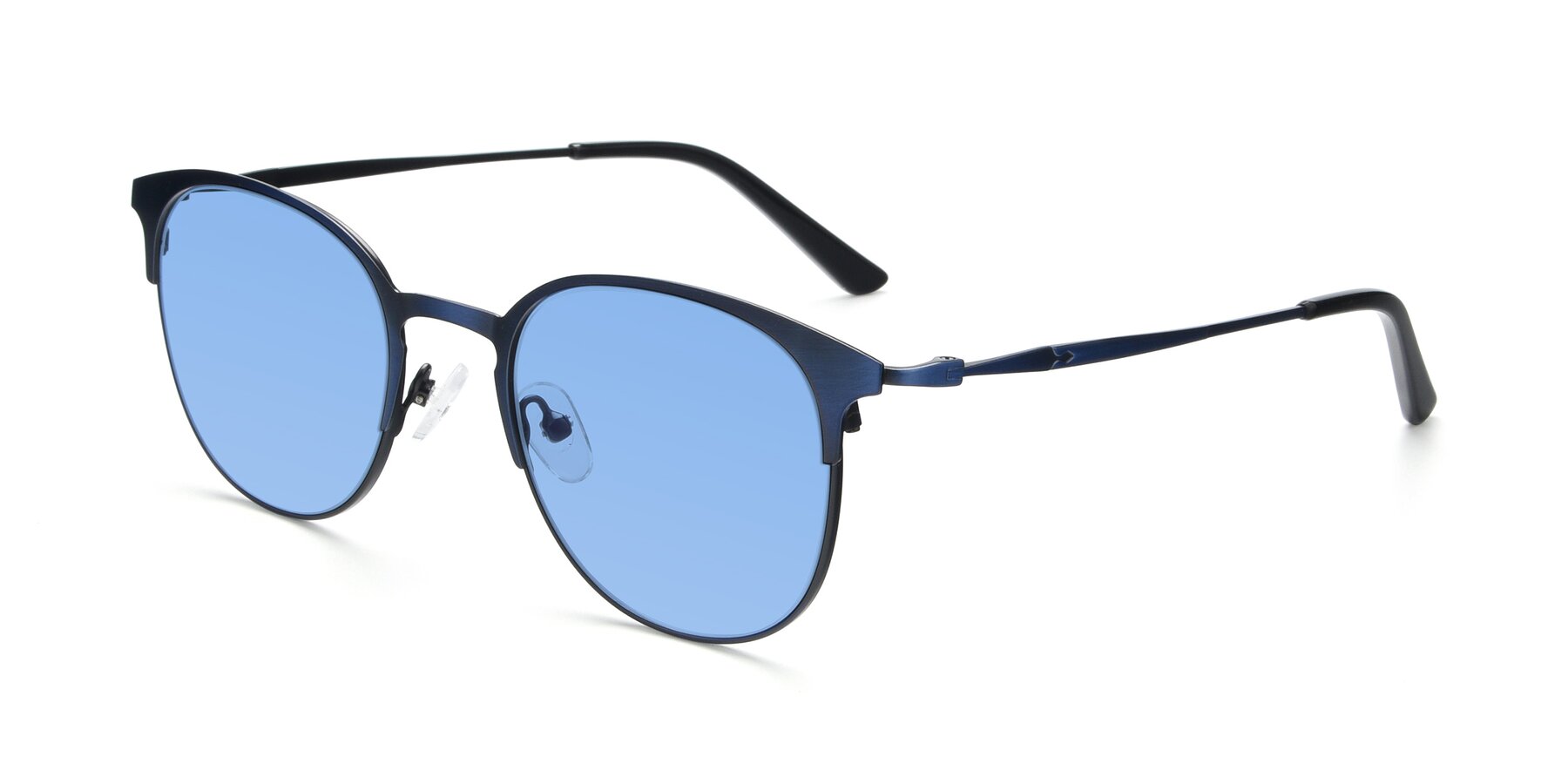 Angle of 9547 in Antique Blue with Medium Blue Tinted Lenses