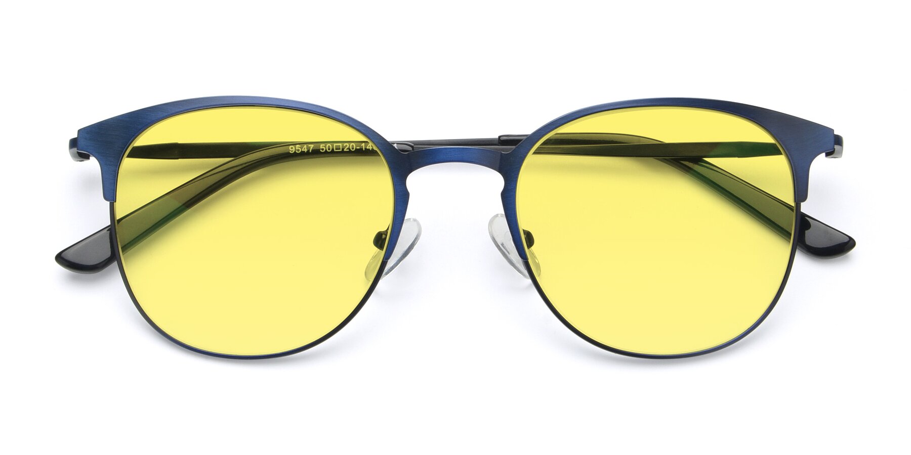 Folded Front of 9547 in Antique Blue with Medium Yellow Tinted Lenses