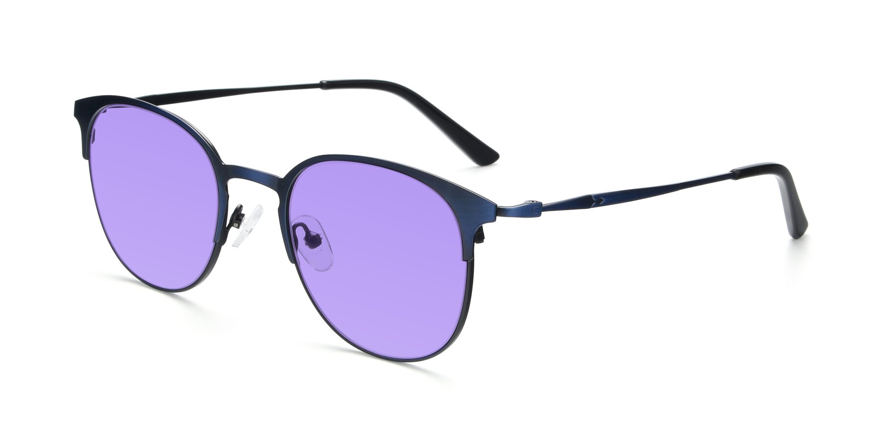 Angle of 9547 in Antique Blue with Medium Purple Tinted Lenses