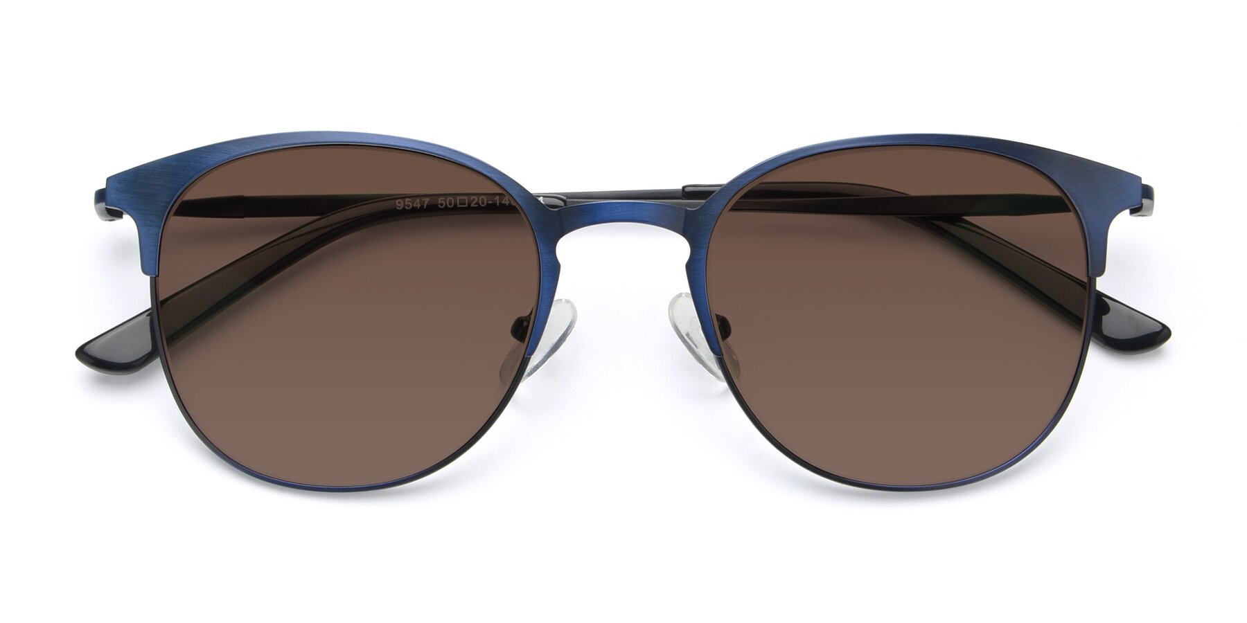 Folded Front of 9547 in Antique Blue with Brown Tinted Lenses