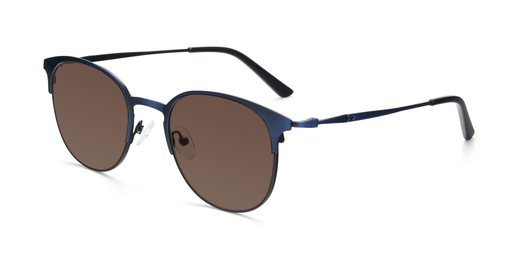 Angle of 9547 in Antique Blue with Brown Tinted Lenses