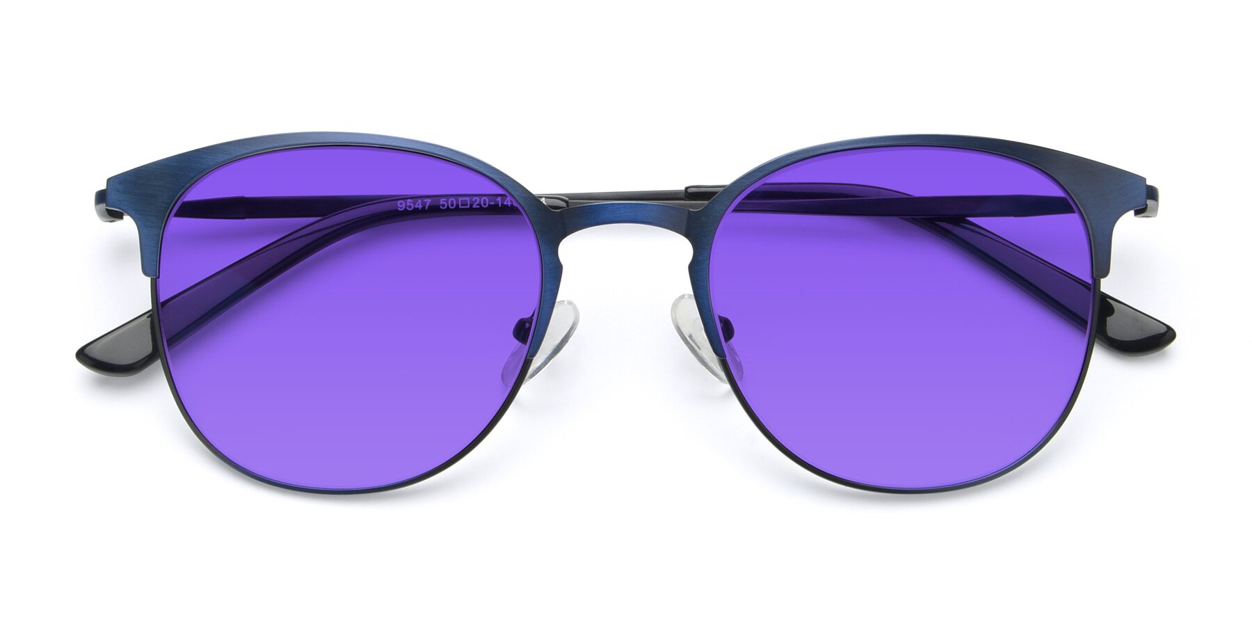 Folded Front of 9547 in Antique Blue with Purple Tinted Lenses