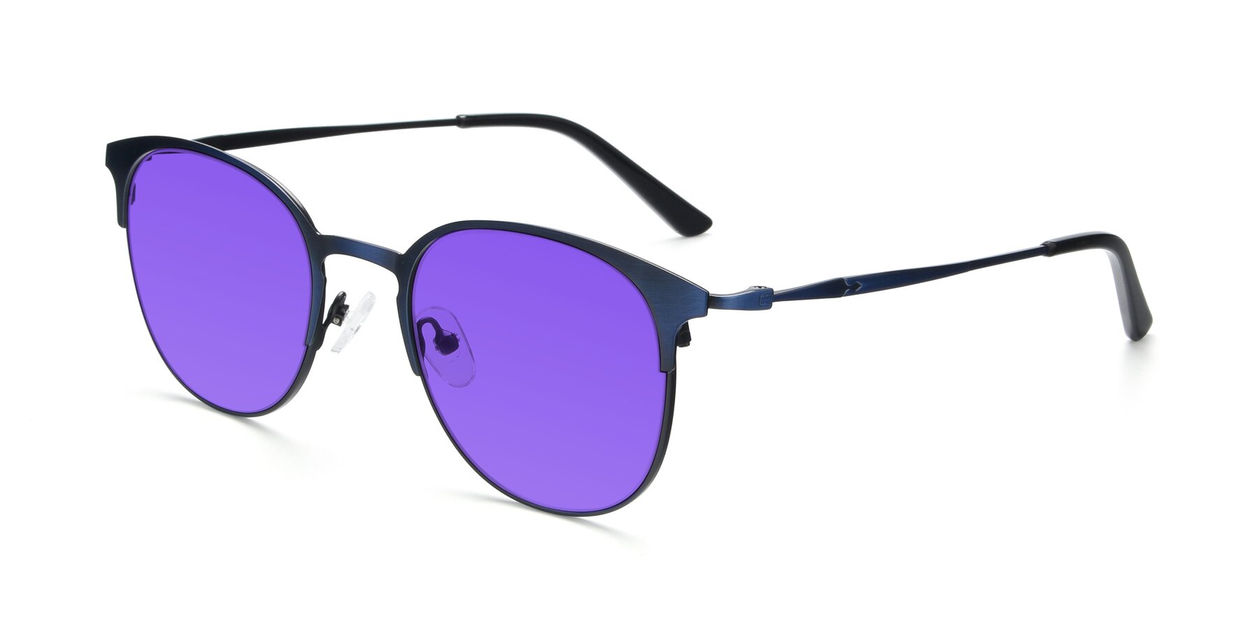 Angle of 9547 in Antique Blue with Purple Tinted Lenses