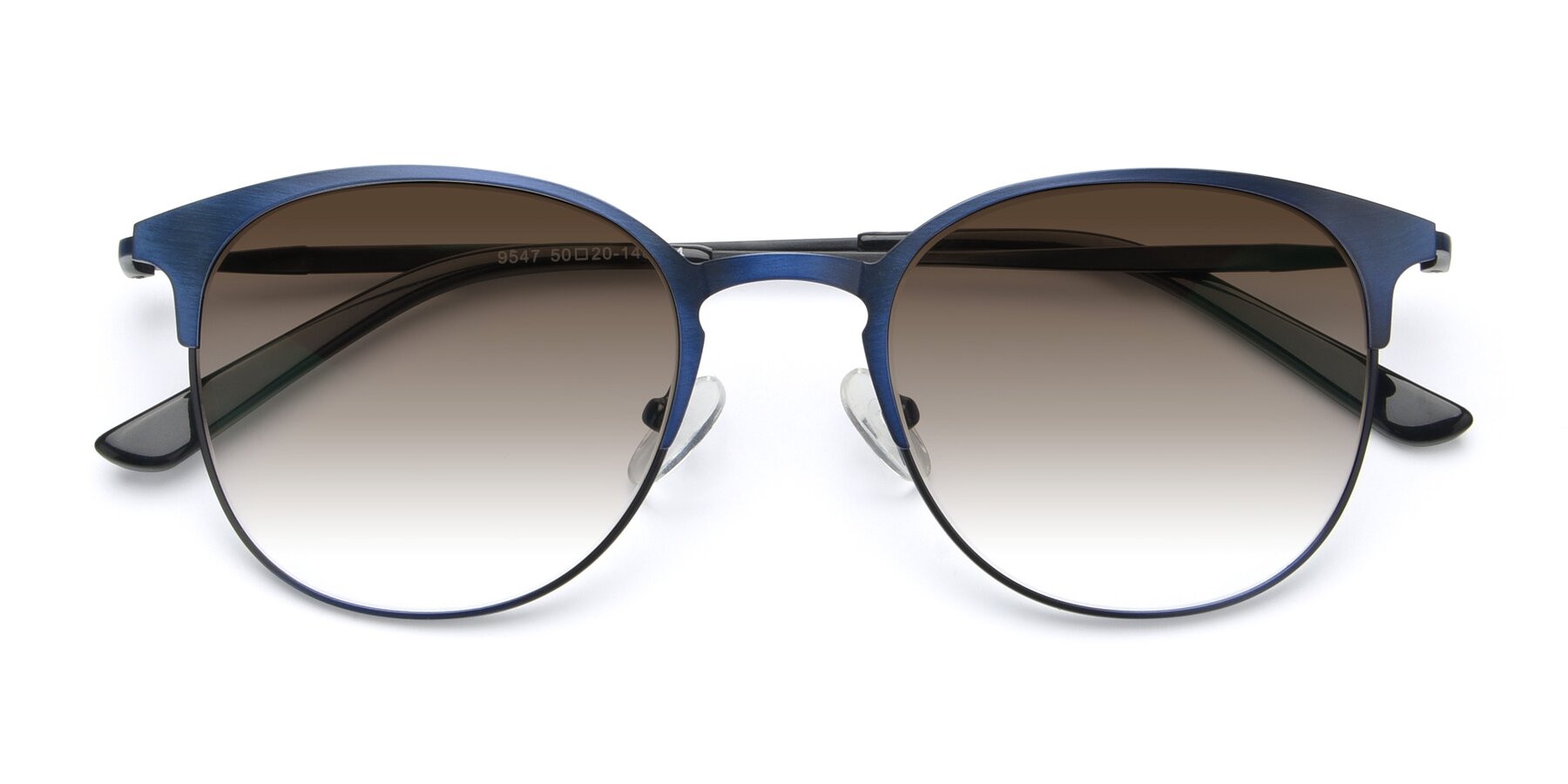 Folded Front of 9547 in Antique Blue with Brown Gradient Lenses