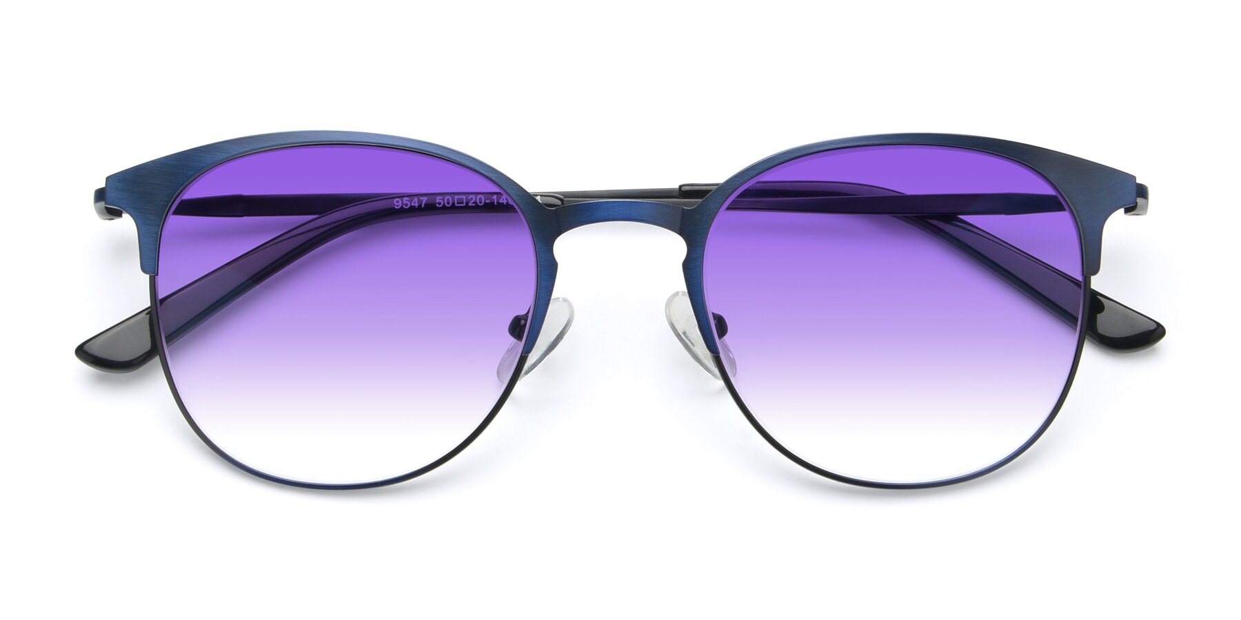 Folded Front of 9547 in Antique Blue with Purple Gradient Lenses