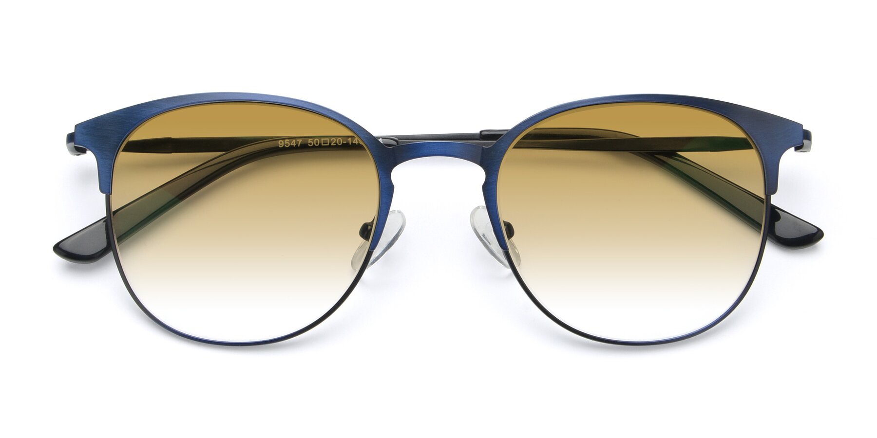 Folded Front of 9547 in Antique Blue with Champagne Gradient Lenses