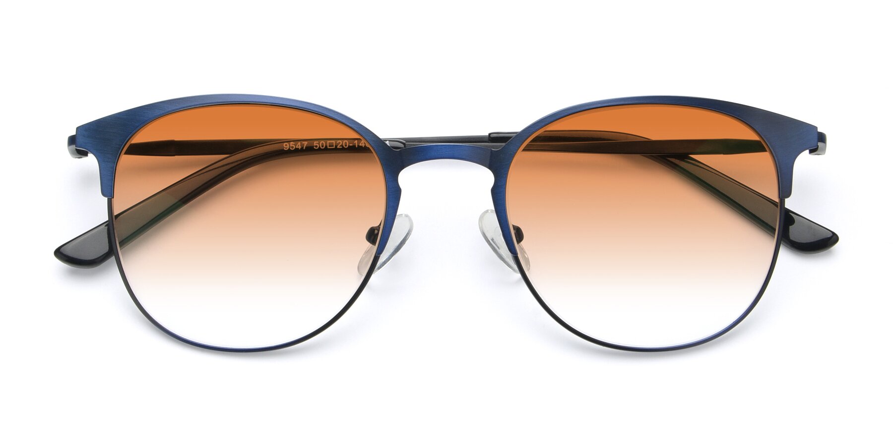 Folded Front of 9547 in Antique Blue with Orange Gradient Lenses