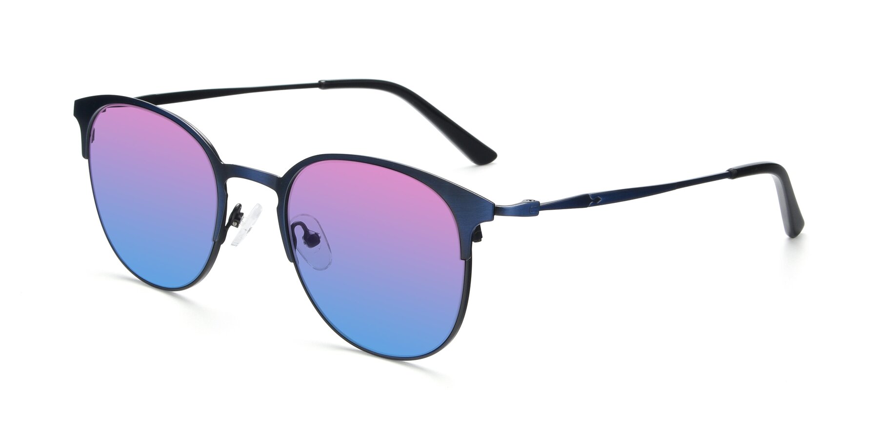 Angle of 9547 in Antique Blue with Pink / Blue Gradient Lenses
