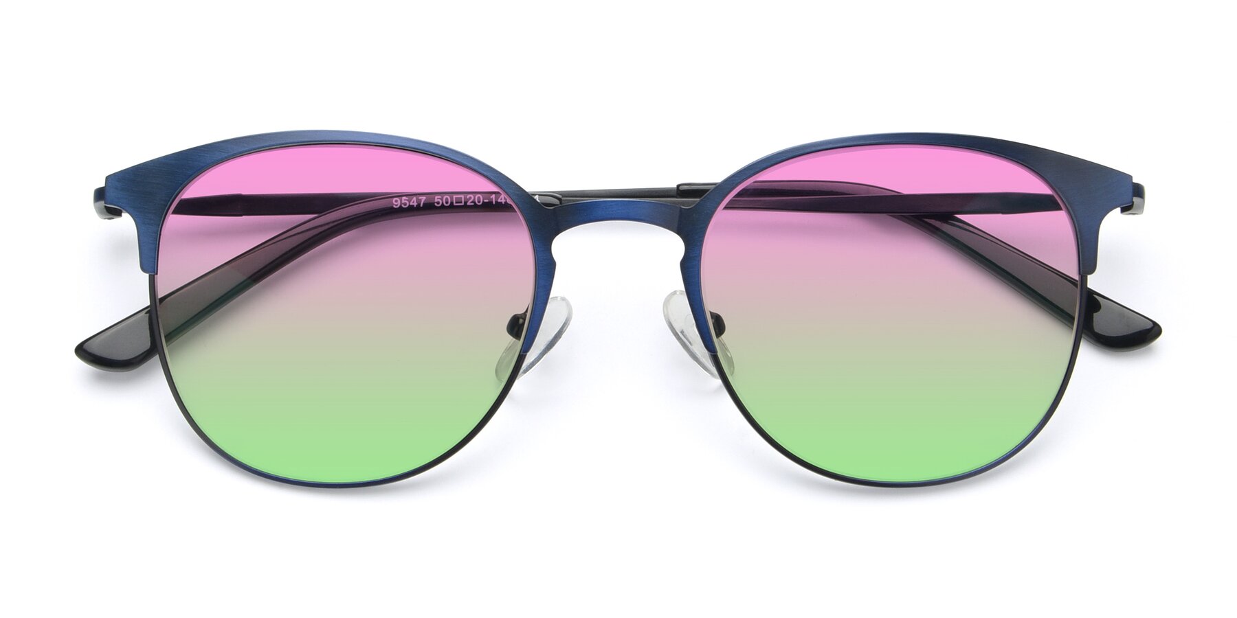 Folded Front of 9547 in Antique Blue with Pink / Green Gradient Lenses