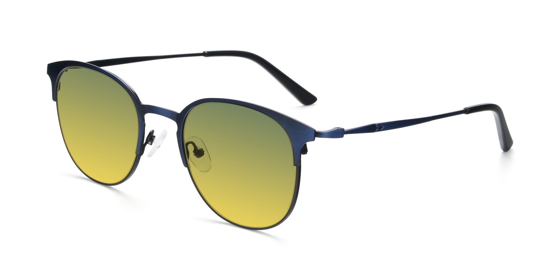 Angle of 9547 in Antique Blue with Green / Yellow Gradient Lenses
