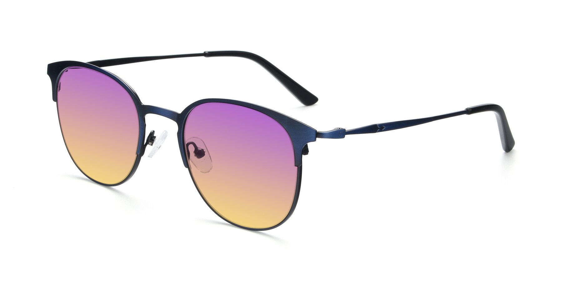 Angle of 9547 in Antique Blue with Purple / Yellow Gradient Lenses