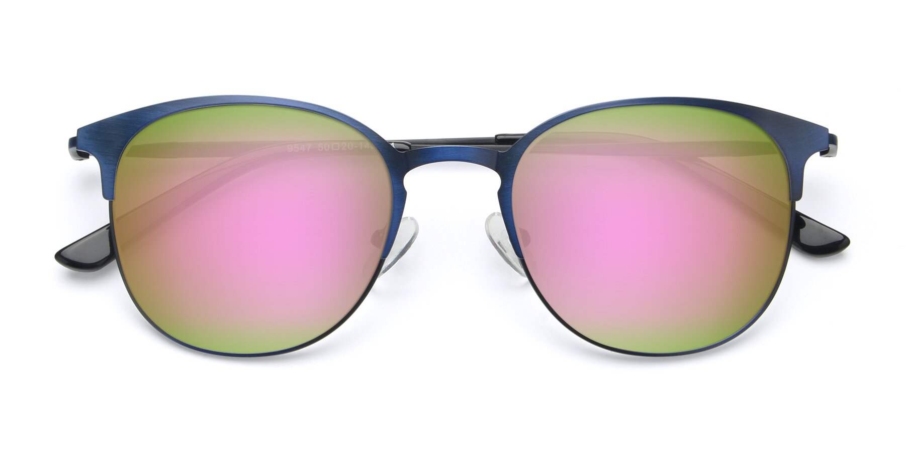 Folded Front of 9547 in Antique Blue with Pink Mirrored Lenses