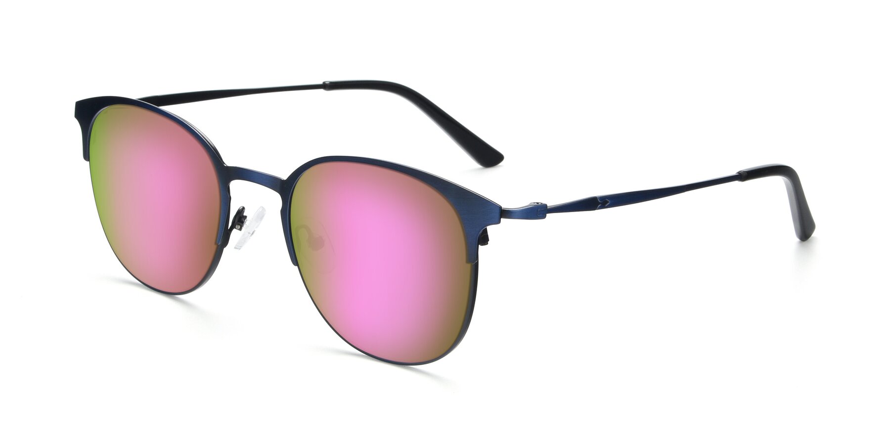 Angle of 9547 in Antique Blue with Pink Mirrored Lenses