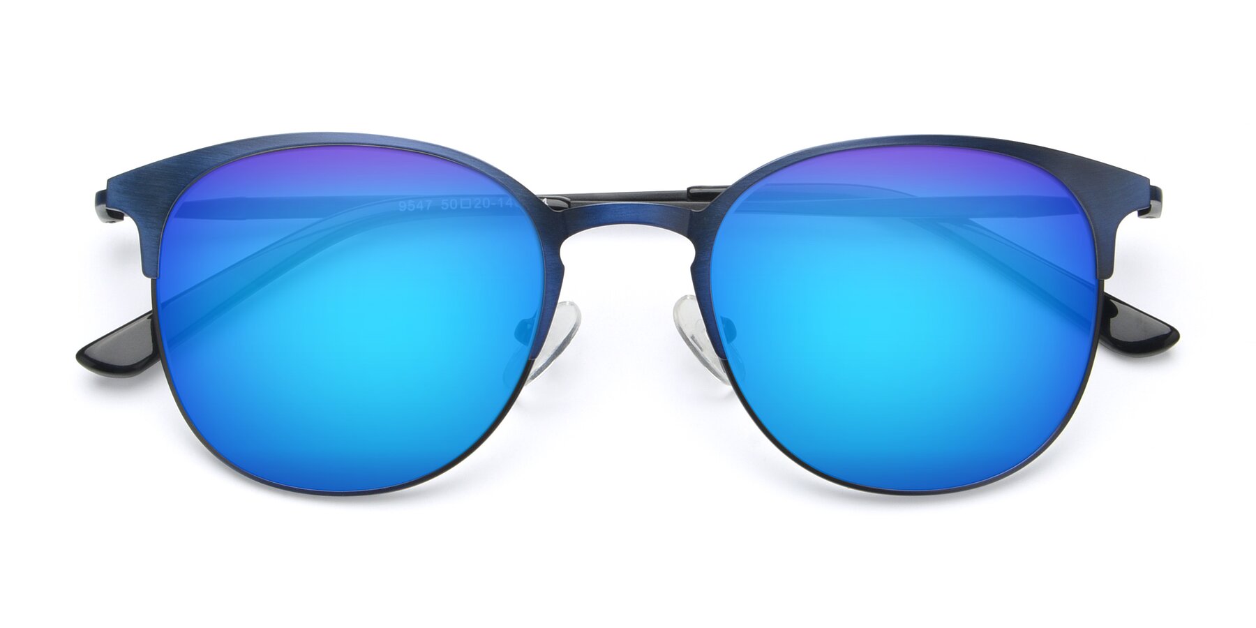 Folded Front of 9547 in Antique Blue with Blue Mirrored Lenses