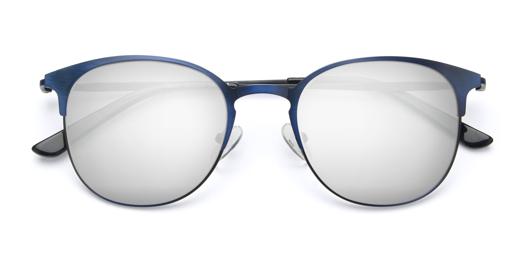 Folded Front of 9547 in Antique Blue with Silver Mirrored Lenses