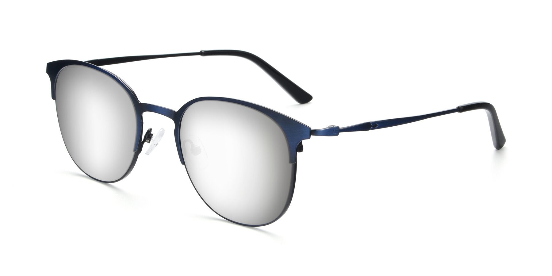 Angle of 9547 in Antique Blue with Silver Mirrored Lenses