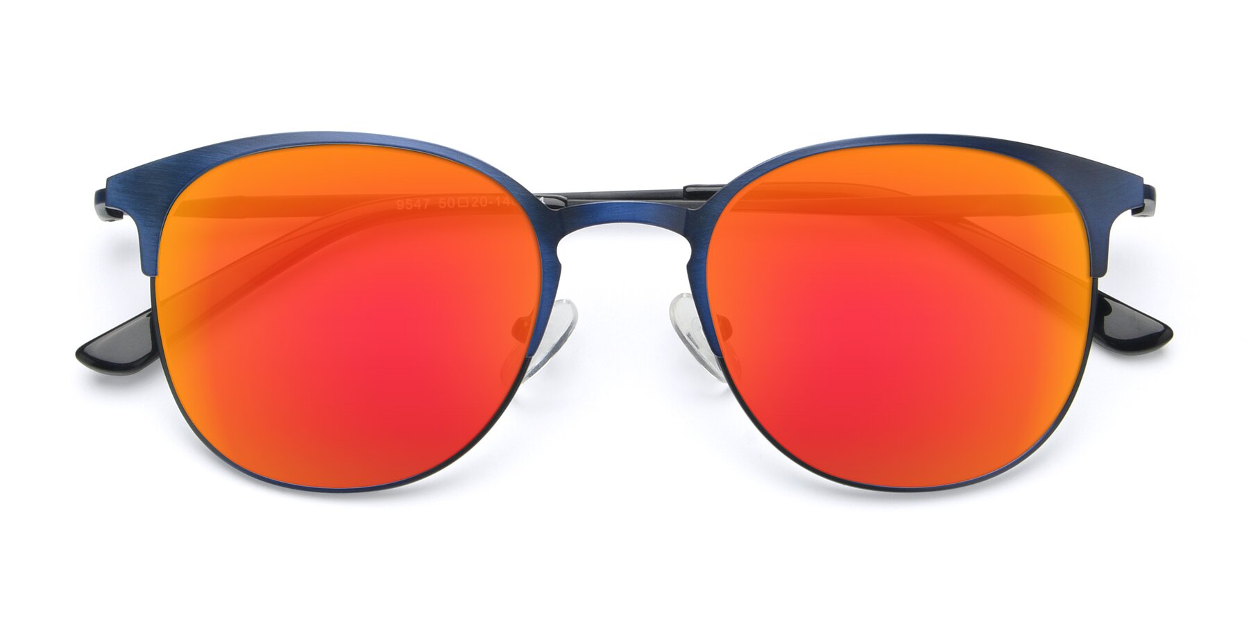 Folded Front of 9547 in Antique Blue with Red Gold Mirrored Lenses