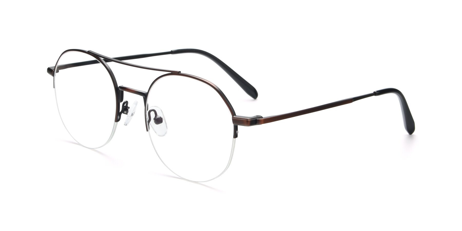Angle of 9521 in Brown with Clear Eyeglass Lenses
