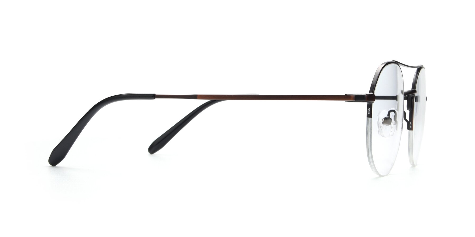 Side of 9521 in Brown with Clear Eyeglass Lenses