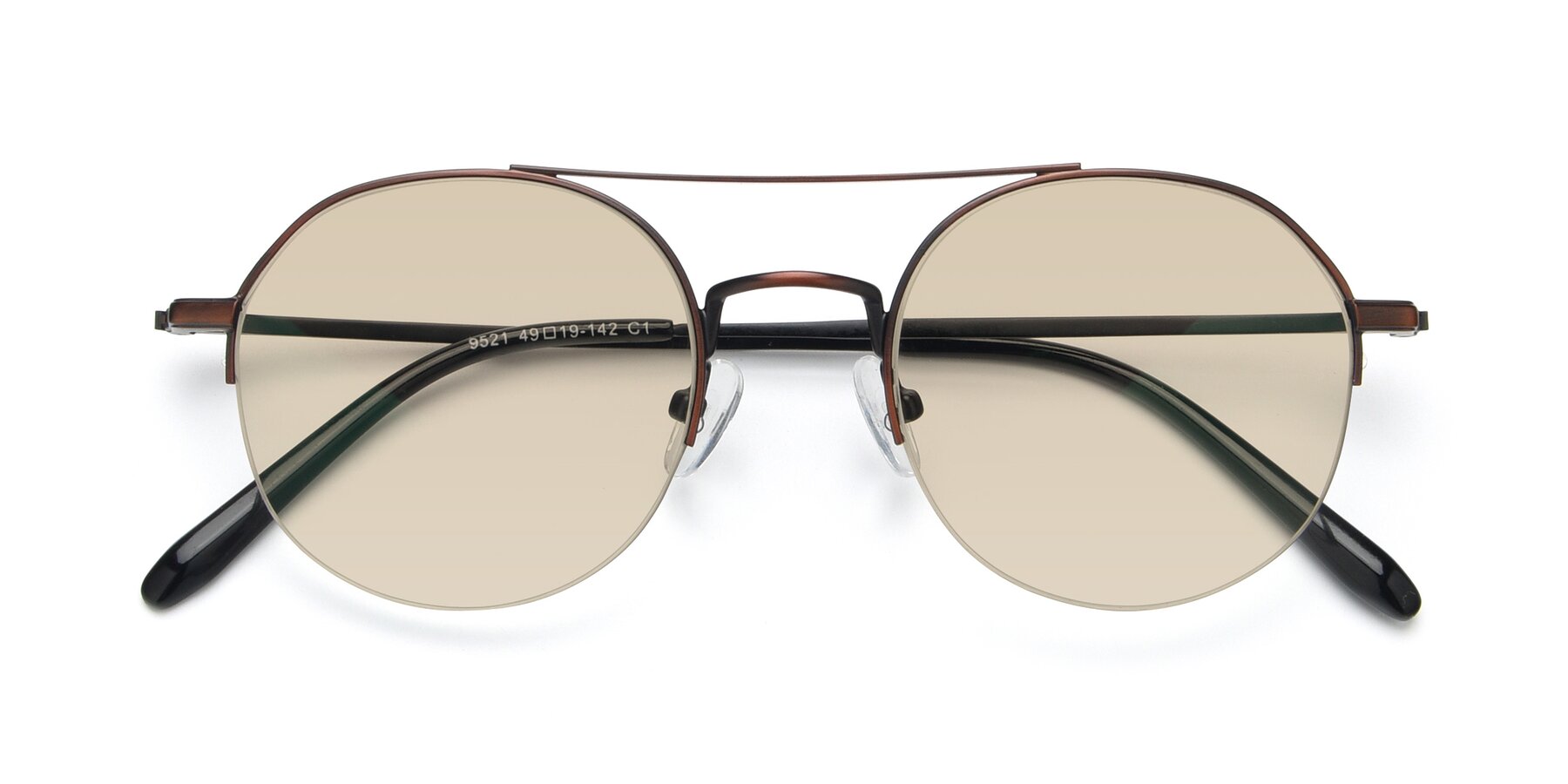 Folded Front of 9521 in Brown with Light Brown Tinted Lenses
