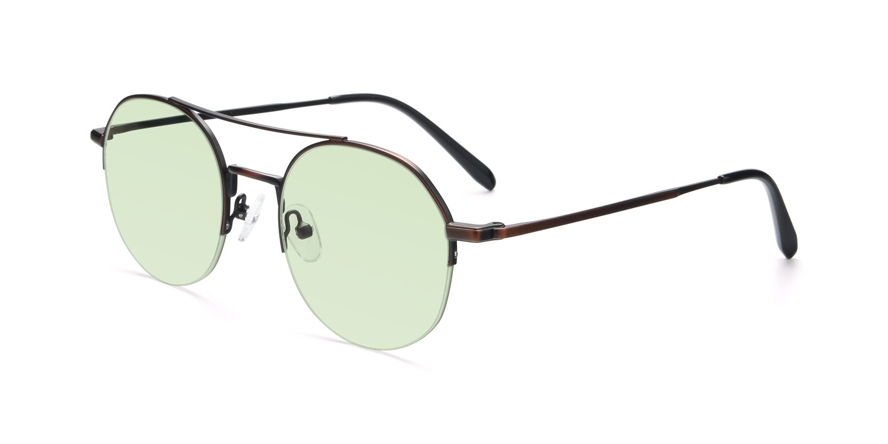 Angle of 9521 in Brown with Light Green Tinted Lenses