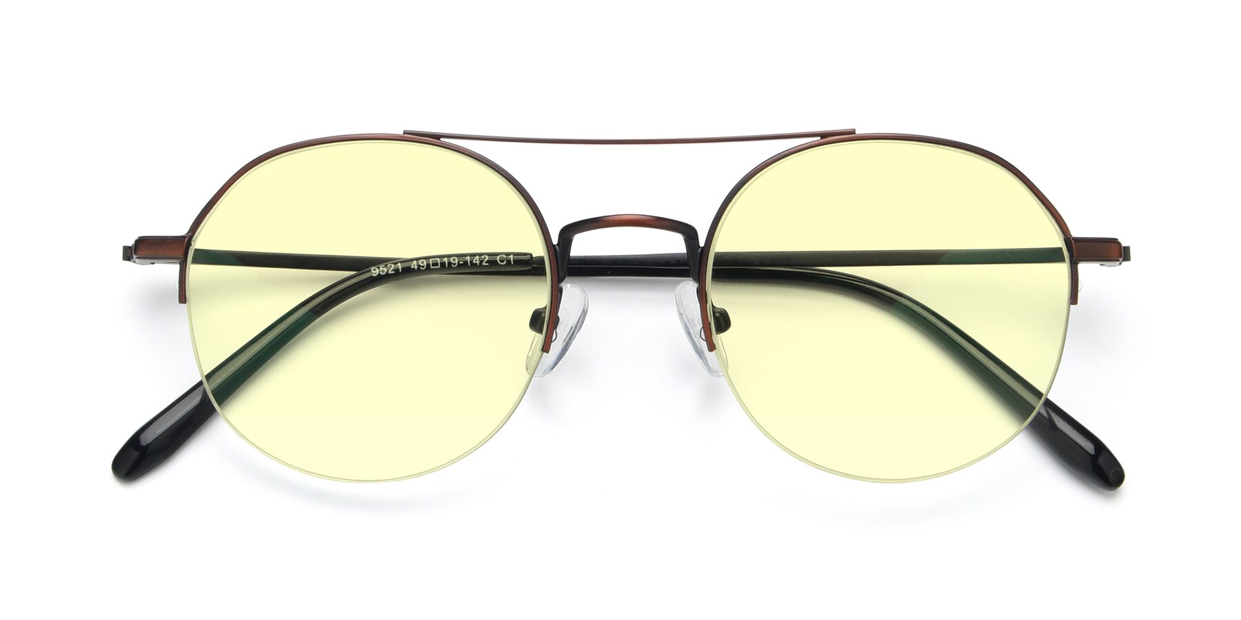 Folded Front of 9521 in Brown with Light Yellow Tinted Lenses