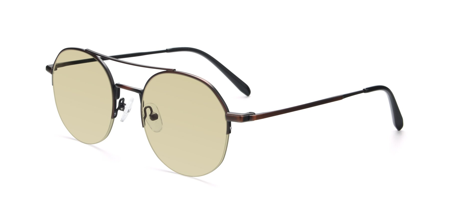 Angle of 9521 in Brown with Light Champagne Tinted Lenses
