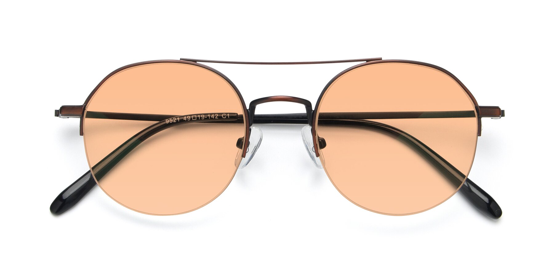 Folded Front of 9521 in Brown with Light Orange Tinted Lenses