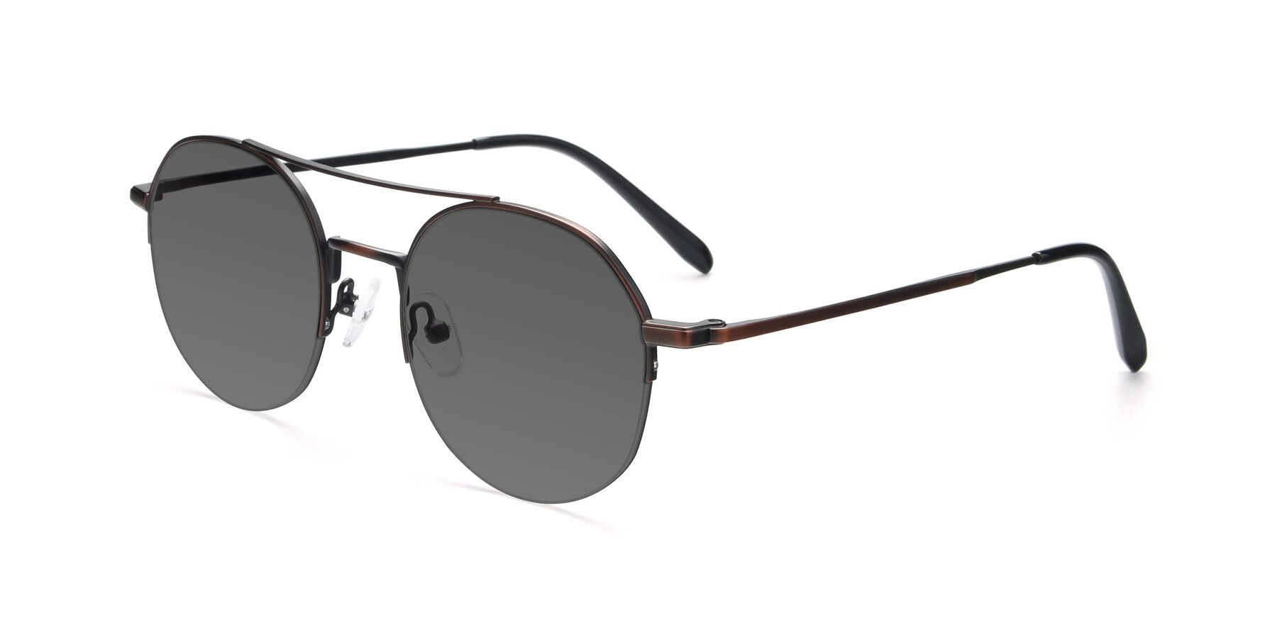 Angle of 9521 in Brown with Medium Gray Tinted Lenses