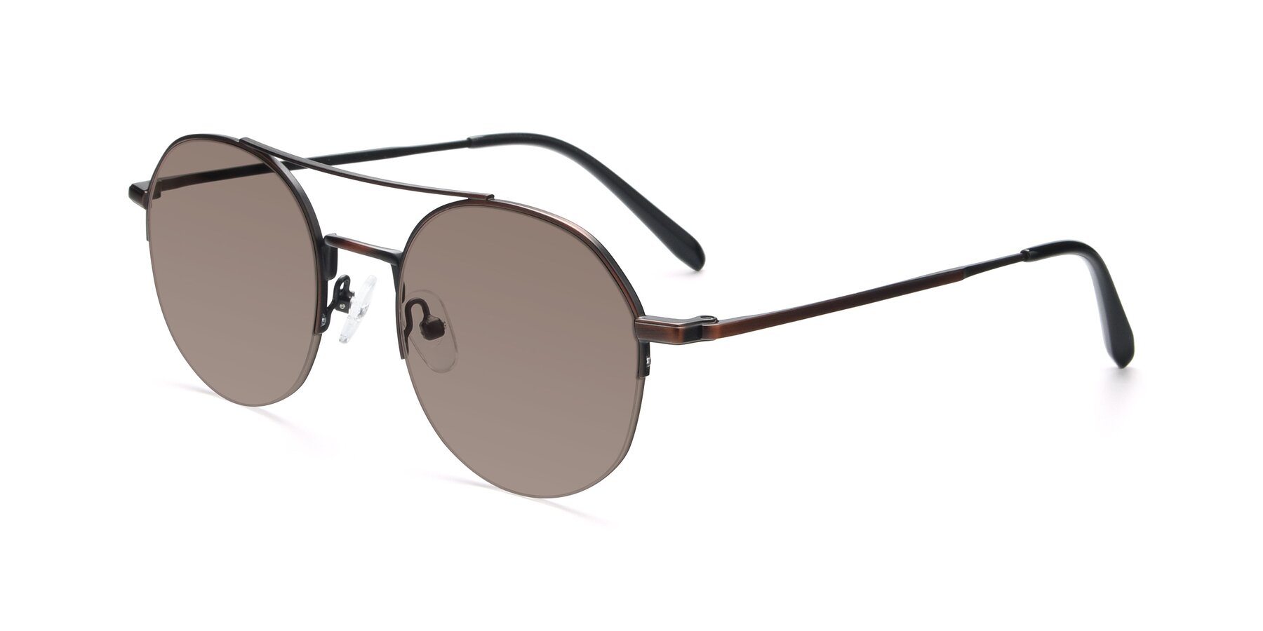 Angle of 9521 in Brown with Medium Brown Tinted Lenses