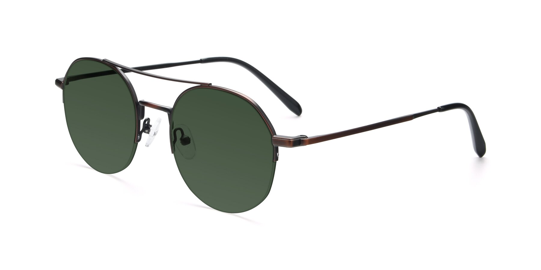 Angle of 9521 in Brown with Green Tinted Lenses