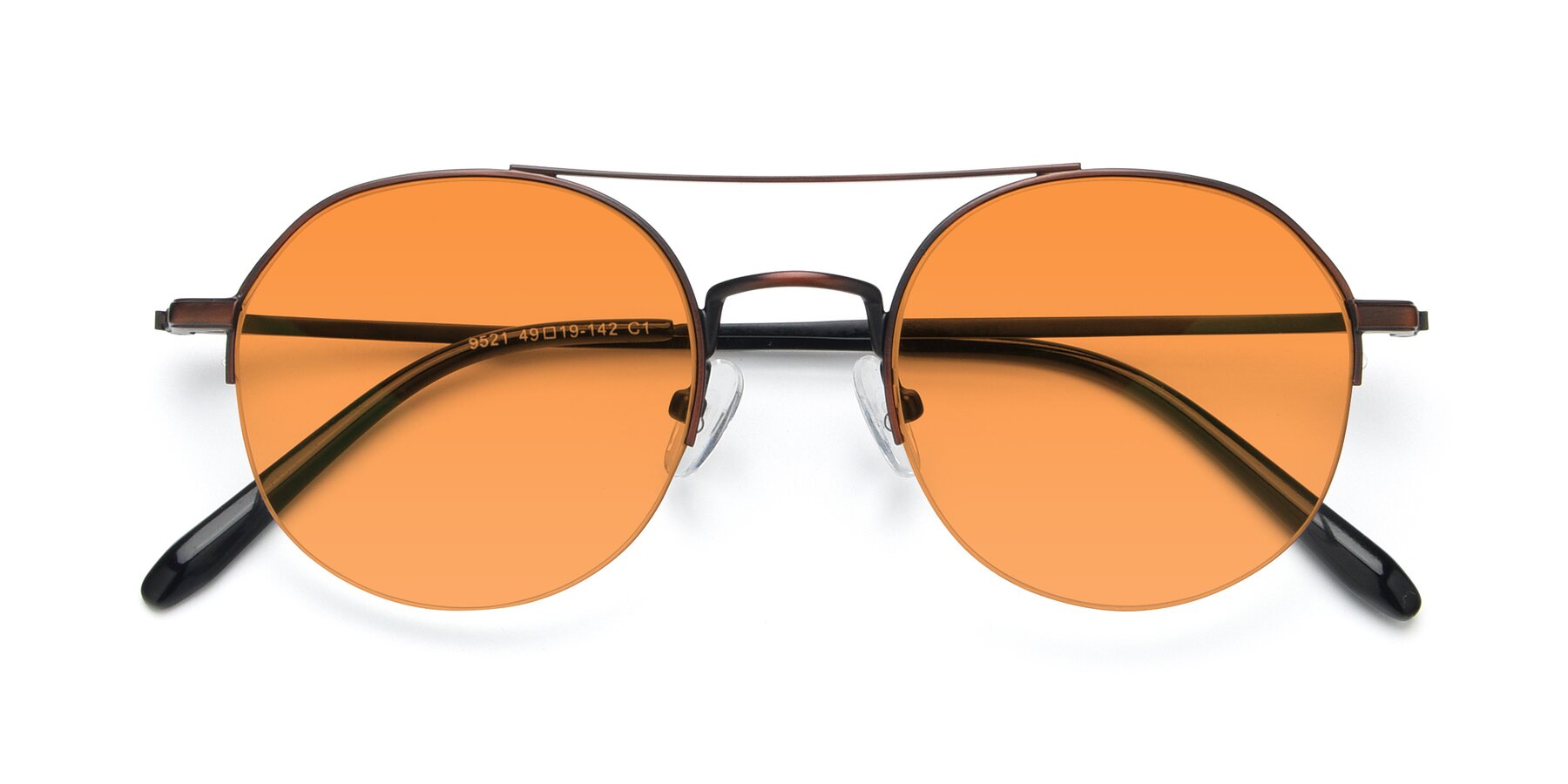 Folded Front of 9521 in Brown with Orange Tinted Lenses