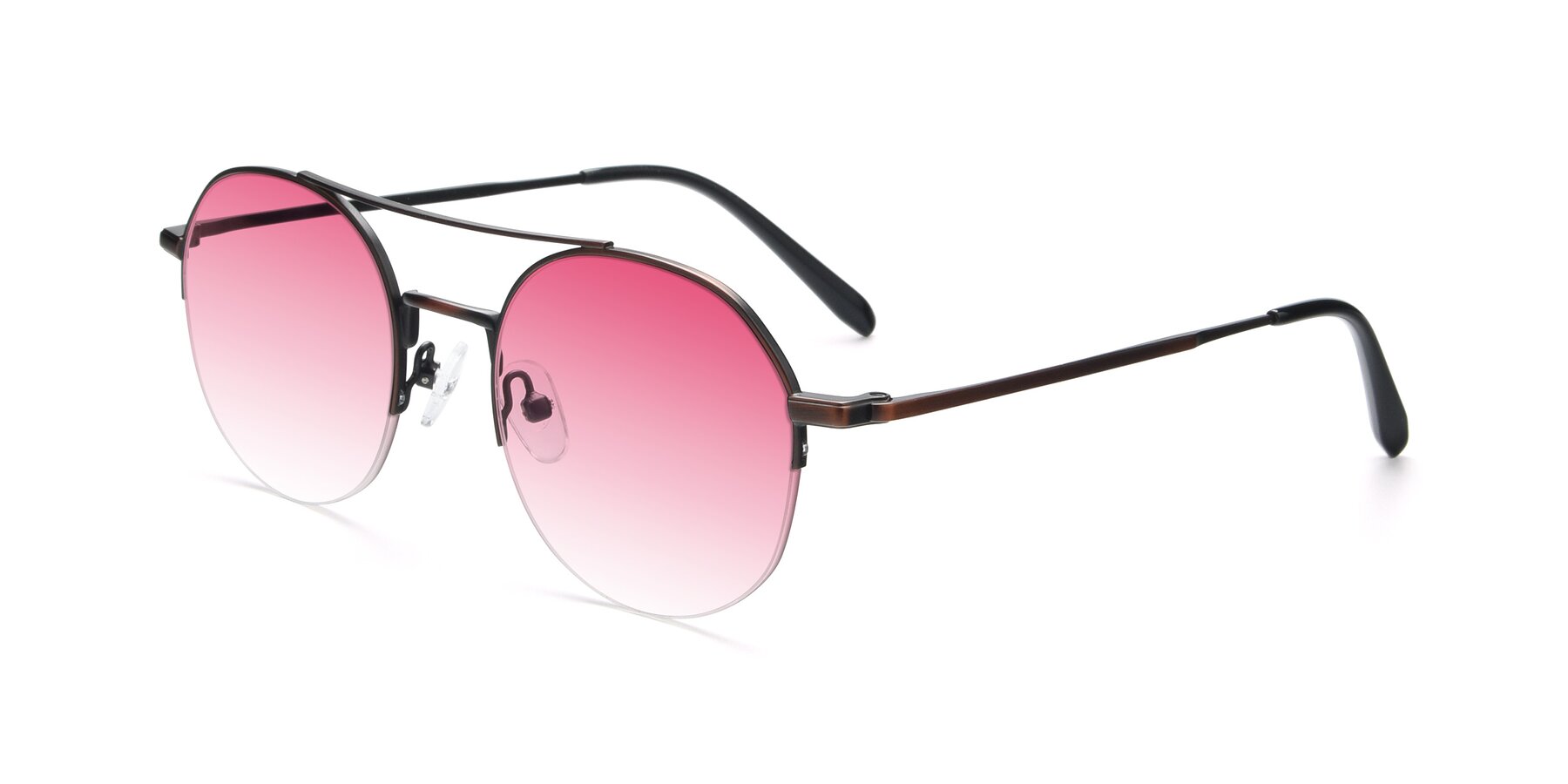 Angle of 9521 in Brown with Pink Gradient Lenses