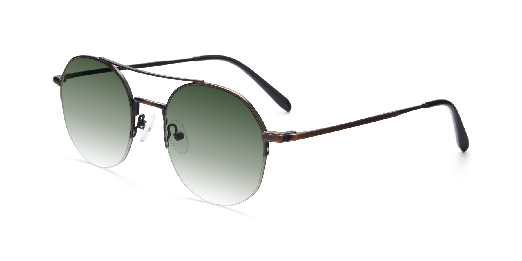 Angle of 9521 in Brown with Green Gradient Lenses