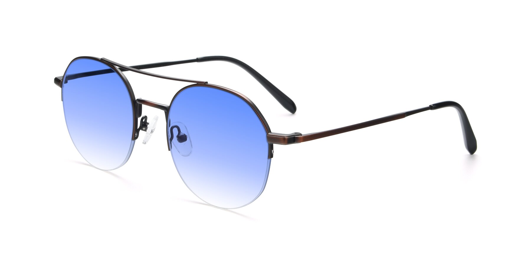 Angle of 9521 in Brown with Blue Gradient Lenses